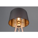 Trio R41561065 Stehleuchte Colette 1x60W | E27 | IP20 - Fußschalter, Stoffschirm, schwarz/gold/kaffee