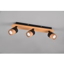 Trio 801100332 Deckenstrahler Aruni 3x5W | GU10 | IP20 - schwarz, Holz