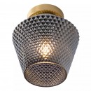 Lucide 03134/01/65 Deckenleuchte Rosalind 1x40w | E27 - Rauchgrau, Glas, Dimmer