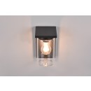 Trio 211660132 Außenwandleuchte Ardila 1x40W | E27 | IP44 - Dimmersensor, Ein/Aus-Schalter, mattschwarz, transparentes Glas