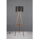 Trio R41561065 Stehleuchte Colette 1x60W | E27 | IP20 - Fußschalter, Stoffschirm, schwarz/gold/kaffee