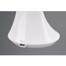 Trio R52311101 LED-Tischleuchte Patty 1x4W | 380lm | 4000K | IP20 - 4-stufige Touchfunktion, Datums- und Temperaturanzeige, Alarmfunktion, batteriebetrieben, schwenkbar, USB-C Betrieb, weiß
