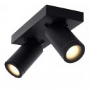 Lucide 09930/10/30 Spotleuchte 2x5w | LED GU10 | 2320lm | 2200K / 3000K | IP44 - inkl. Lampe, schwarz, einstellbar, dimmbar, CCT