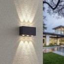 Trio 240760142 LED-Außenwandleuchte Clyde 2x3W | 300lm | 3000K | IP54 - Lichtrichtung nach oben und unten, anthrazit
