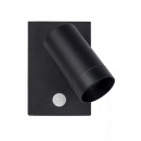 Lucide 09831/01/30 Außenwandlampe Taylor 1x5w | Gu10 | IP54 - schwarz, Fleck, einstellbar, Bewegungssensor