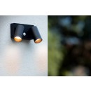 Lucide 09831/02/30 Außen Wandleuchte taylor 2x5w | Gu10 | IP54 - schwarz, Fleck, einstellbar, Bewegungssensor