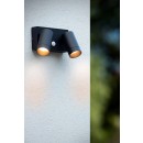 Lucide 09831/02/30 Außen Wandleuchte taylor 2x5w | Gu10 | IP54 - schwarz, Fleck, einstellbar, Bewegungssensor