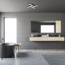 Rabalux 2168 LED-Bad-Deckenaufbauleuchte Evan 1x18W | 1750lm | 4000K | IP44 - schwarz, weiß