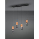 TRIO 304300432 Pendelleuchte Tosh 4x40W | E27 | IP20 - schwarz mit braun
