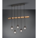 TRIO 308100567 Pendelleuchte Forester 5x42W | E27 | IP20 - Nickel mit schwarz