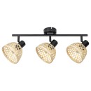 Rabalux 3135 Deckeneinbaustrahler Rattan 3x15W | E14 - schwarz, natürlich