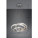 Trio 326210107 LED Hängende Deckenleuchte Yara 1x60w | 7200lm | 2300 + 3000 + 4000K - Verstellbare Höhe, DIP-Switch, 3-Phasen-Dimmen, Matt-Nickel