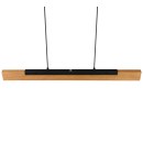 Trio 341610132 Kerala LED-Pendelleuchte 1x25W | 3000lm | 3000K - 4-Phasen-Touchdimmer, höhenverstellbar, schwarz, Holz