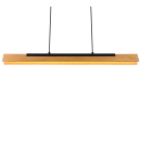 Trio 341610132 Kerala LED-Pendelleuchte 1x25W | 3000lm | 3000K - 4-Phasen-Touchdimmer, höhenverstellbar, schwarz, Holz