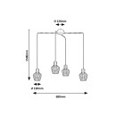 Rabalux 3540 Hängende Deckenleuchte Belano 4x40w | E27 - schwarz