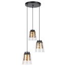Rabalux 3545 Hängende Deckenleuchte Zenaida 3x60w | E27 - schwarz, Gold