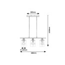 Rabalux 3580 Hängende Deckenleuchte Miroslaw 3x40w | E27 - Chrom, klar