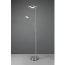 TRIO 424210307 LED Stehleuchte Barrie 1x32W + 1x6W | 4600lm | 2700-4000K | IP20 - dimmbar, Memory-Funktion, Temperatureinstellung, Schwenkarm, Schalter, Nickel
