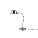 Trio 504900107 Tischleuchte Perry 1x28W | E27 - flexibler Arm, Kabelschalter, Nickel matt