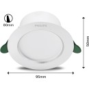 Philips 8720169308206 LED Einbauleuchte Diamond Cut | 6,5W integrierte LED-Quelle | 1050lm | 3000K