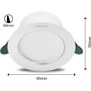 Philips 8720169308183 LED Einbauleuchte DIAMOND CUT | 4,8W integrierte LED-Quelle | 800lm | 4000K