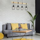 Rabalux 5247 Hängende Deckenleuchte Fabian 4x40w | E27 - schwarz, Holz