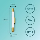 Philips 8720169299375 LED Wandleuchte über dem Spiegel Rover | 5W integrierte LED-Quelle | 550lm | 2700K