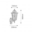 Rabalux 8218 Velence Außenwandleuchte mit Sensor 1xE27 - braun