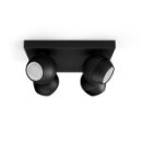 Philips Hue 8719514339163 Spotleuchte Buckram 4x5,5w | Gu10 | 1400lm | 2200-6500k - White Ambiance, Fernbedienung, dimmbar, Bluetooth, schwarz