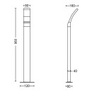 Philips 8719514417793 LED Sockelleuchte Splay 1x12w | 1100lm | 2700k | IP44 - Anthrazit