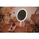 Philips 8719514420458 LED-Tisch-Touch-Kosmetiklampe mit Spiegel Mirror 1x4,5W | 60lm | 3000-5000K - USB, dimmbar, rosa