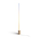 Philips Hue 8719514433526 Signe LED Stehleuchte 1,4m 1x29W | 2550lm - weiß mit Holzdekor, Farbverlauf Weiß und Color Ambiance