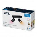 WiZ Colors 8719514551954 LED Spotleuchte Imageo 2x5 | Gu10 | 700lm | 2200-6500K | RGB - dimmbar, schwarz