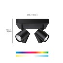 WiZ Colors 8719514554573 IMAGEO Deckeneinbaustrahler 4xGU10 | 4x5W | 345lm | 2200-6500K | RGB - schwarz