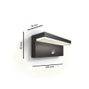 Philips 8720169257412 LED Außenwandleuchte Bustan | 3,8W integrierte LED-Quelle | 800lm | 4000K