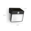 Philips 8720169265448 LED solar Außenwandleuchte Yarixa | 2,2W integrierte LED-Quelle | 250lm | 2700K