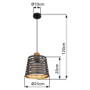 Globo 15451H Deckenleuchte Ablona 1x60W | E27 - Schwarz, Gold, Natur