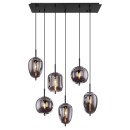 Globo 15345-6 Deckenleuchte Blacky I 6x40W | E14 - schwarz, rauchig
