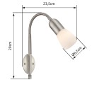 Globo 5453-1W Wandleuchte Cathy 1x40W | E14- Nickel matt, weiß