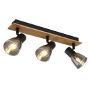 Globo 54307-3W Deckenleuchte Claude 3x40W | E14 - Schwarz, Holz, Rauch