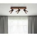 Globo 54307-3W Deckenleuchte Claude 3x40W | E14 - Schwarz, Holz, Rauch