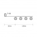 Emos ZY2072 LED Weihnachtsgirlande Classic 0,6W | IP20 | 10 Leuchtmitteln, warmweiß, Timer