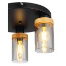 Globo15557-3D Deckeneinbauleuchte Finca 3x40W | E27 - Schwarz, Holz, Rauch