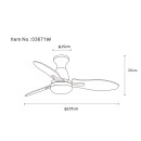 Globo GALE 03671W LED Ventilator mit Licht | 22W LED | 2453lm