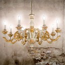 Ideal Lux 075327 Pendelleuchte 6x40W Giglio Oro | E14