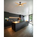 Globo 03385G Deckenleuchte mit Ventilator Lizz 1x60W | E14 - mit Fernbedienung, Holzimitat