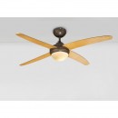 Globo 03385G Deckenleuchte mit Ventilator Lizz 1x60W | E14 - mit Fernbedienung, Holzimitat