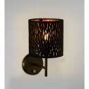 Globo 15264W Wandleuchte Tuxon 1x40W | E14 - Schalter auf dem Körper, schwarz, gold