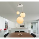 Globo 1581-3 Pendelleuchte Joel 3x60Wl | E27 - weiß opal matt Nickel