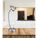 Globo 2474L Tischlampe Nuova 1x3W | GU10 LED | 165L | 3000K - inklusive Leuchtmittel, Schwanenhals, matt, Nickel